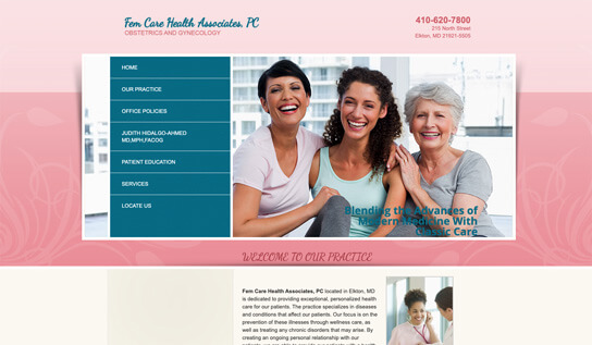 Digital MindScapes Client Preview – Fem Care Health Associates Website