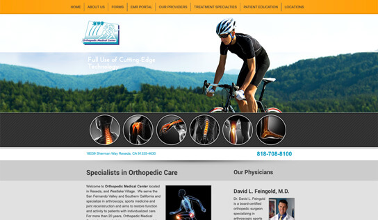 Digital MindScapes Client Preview – Orthopedic Medical Center Website
