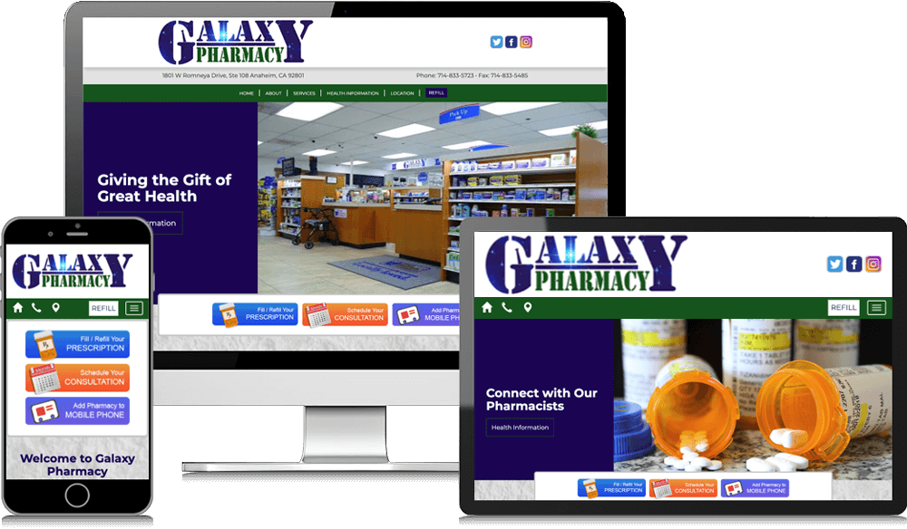 Digital MindScapes Client Devices Preview – Galaxy Pharmacy Website