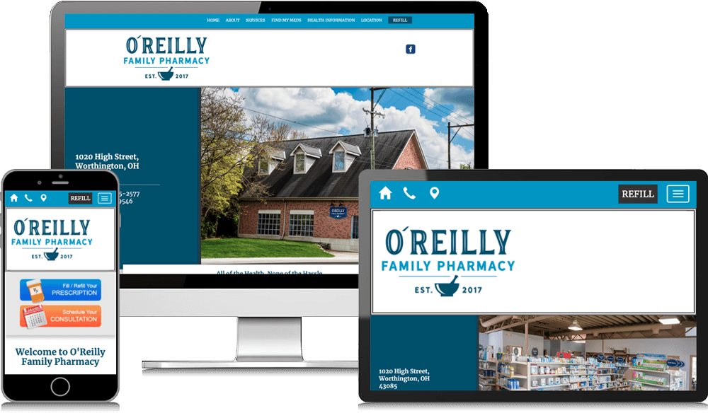 Digital MindScapes Client Devices Preview – O'Reilly Family Pharmacy Website
