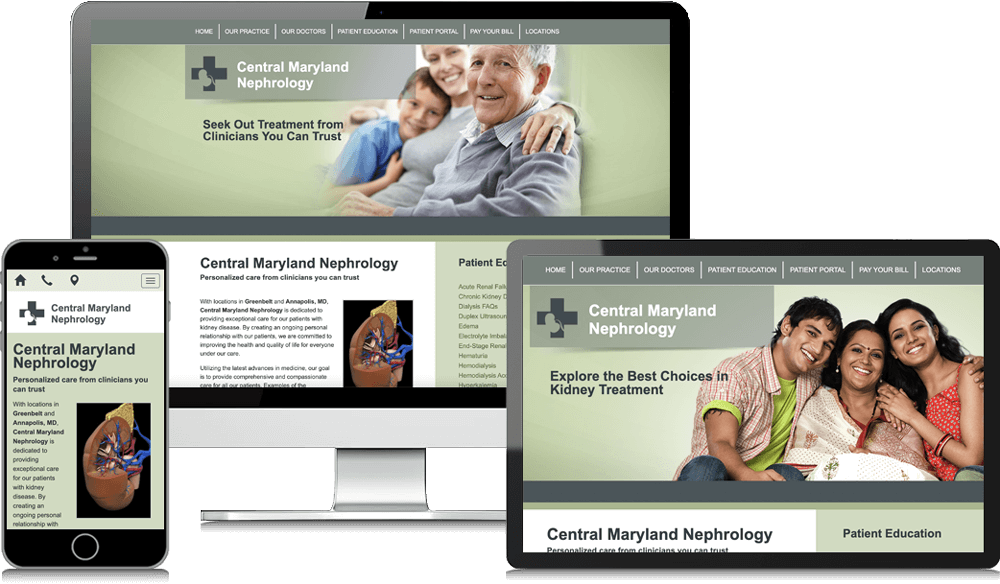 Digital MindScapes Client Devices Preview – Central Maryland Nephrology Website