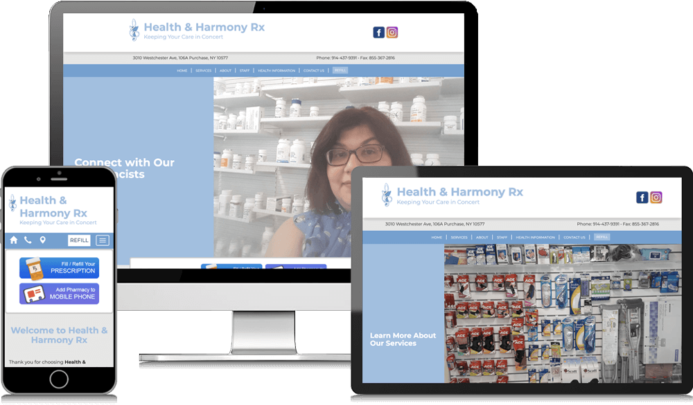 Digital MindScapes Client Devices Preview – Health and Harmony Rx Website